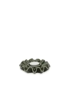 Lyslykt for telys - Bølgete Felle - Grønn - 12 cm - www.frokenfraken.se