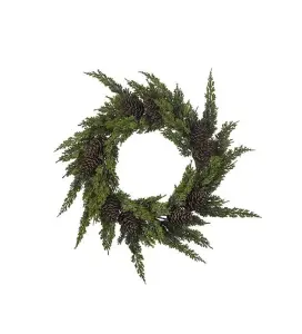 Cypresskrans med kottar - Grön - www.frokenfraken.se