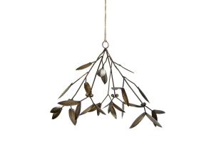 Mistel - Juledekorasjon - Antikk messing/metall - 30 x 19 cm - www.frokenfraken.se