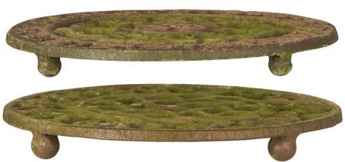 Gryteunderlag - Brun med mosgrønn finish - 17 cm - www.frokenfraken.se