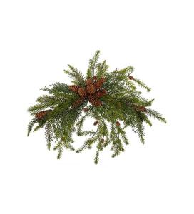 Dekorasjon med kongler - Grønn - 60 cm - www.frokenfraken.se