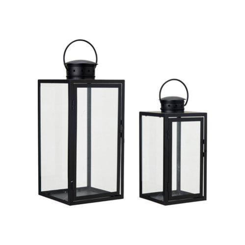 Lyslykter - 2 stk - Matt svart XL - 40 & 30 cm - www.frokenfraken.se