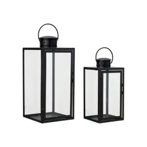 Lyslykter - 2 stk - Matt svart XL - 40 & 30 cm - www.frokenfraken.se