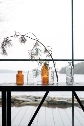 Glassflaske – Rustikk – Klar – 2 stk – 13 cm, 10 cm - www.frokenfraken.se