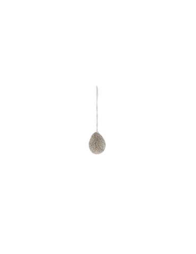 Hengende Egg - Ullås - Grå - 2 x 3 cm - www.frokenfraken.se