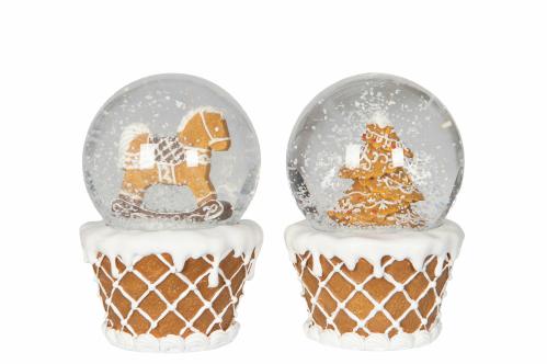 Snøglobus - Pepperkake - 1 stk - 10 cm - www.frokenfraken.se