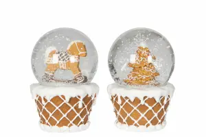 Snøglobus - Pepperkake - 1 stk - 10 cm - www.frokenfraken.se