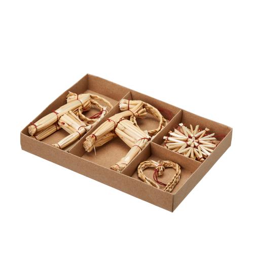 Julekuler – Halmfigurer – 10 stk – 6-10 cm - www.frokenfraken.se