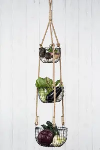 Hengende kurver i tau - Svart - www.frokenfraken.se