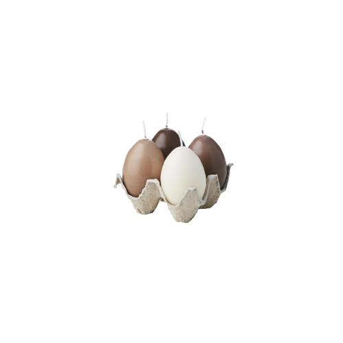 Hønsegg - 4-pakning - Brun/beige/elfenben - 10 cm - www.frokenfraken.se