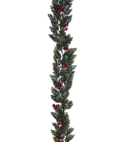 Girlang - Cypress med røde bær - Julegirlang - 150 cm - www.frokenfraken.se