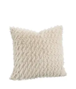 Putetrekk – Cavalese – Cream – Fuskepels – 50 x 50 cm - www.frokenfraken.se