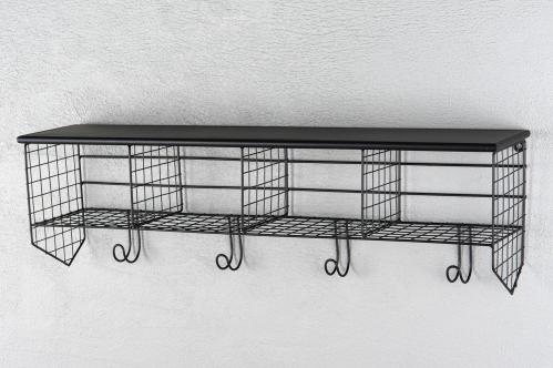 Vegghylle eller Hattehylle - Svart Industri - 82 cm - www.frokenfraken.se