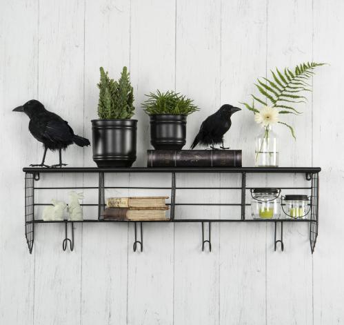 Vegghylle eller Hattehylle - Svart Industri - 82 cm - www.frokenfraken.se