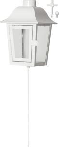 Gravlykt med batterilys - Kors eller Kule - Hvit med timer - www.frokenfraken.se