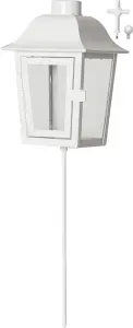 Gravlykt med batterilys - Kors eller Kule - Hvit med timer - www.frokenfraken.se