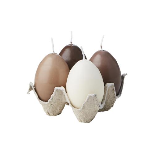 Hønsegg - 4-pakning - Brun/beige/elfenben - 10 cm - www.frokenfraken.se