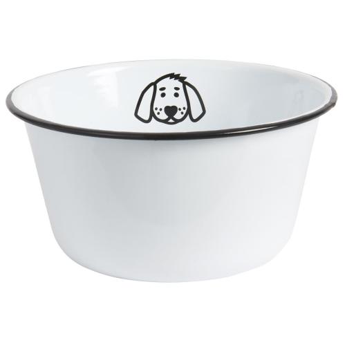 Hundematskål - Emalje hvit - 22 cm - www.frokenfraken.se