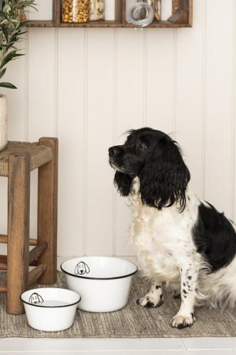 Hundematskål - Emalje hvit - 22 cm - www.frokenfraken.se