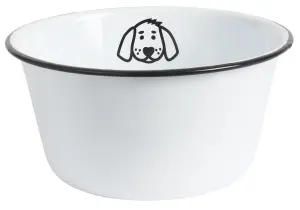 Hundematskål - Emalje hvit - 22 cm - www.frokenfraken.se