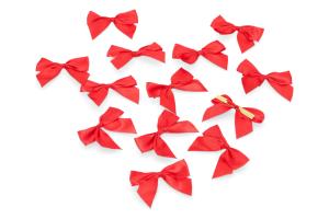 Heng – Rosett – Satin – Rød – 1stk - 7 x 8 cm - www.frokenfraken.se