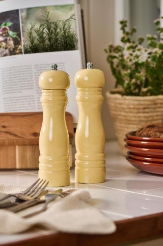 Salt-/pepperkvern - lysegul - 2stk - 21,5 cm - www.frokenfraken.se