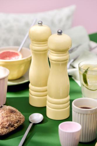 Salt-/pepperkvern - lysegul - 2stk - 21,5 cm - www.frokenfraken.se