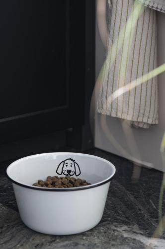 Hundematskål - Emalje hvit - 22 cm - www.frokenfraken.se