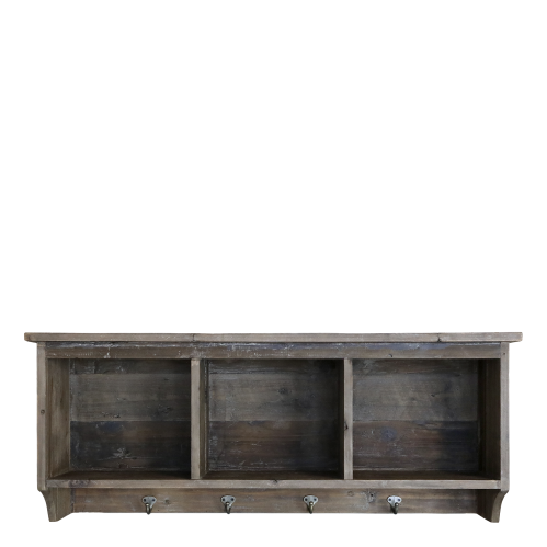 Vegghylle - 3 Skap - 4 Kroker - 36 x 91 x 22 cm - www.frokenfraken.se