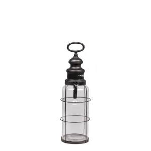 Fransk låve lykt med lyspære og timer – 42 x Ø12 cm - www.frokenfraken.se