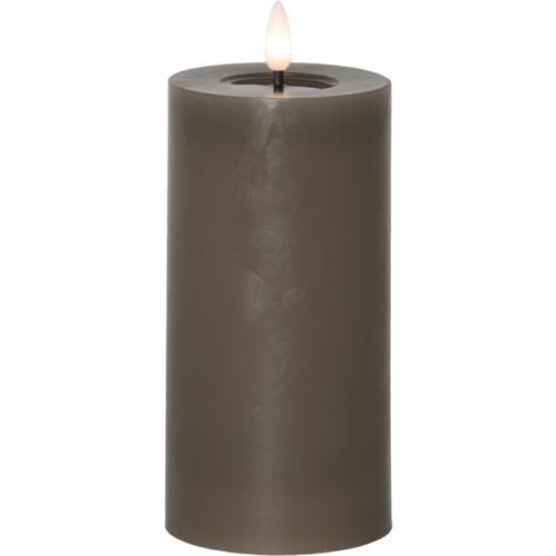 Batterilys - LED Blokklys Flamme Flow - Maulwurf - 17,5 x Ø7,5 cm - Timer - www.frokenfraken.se