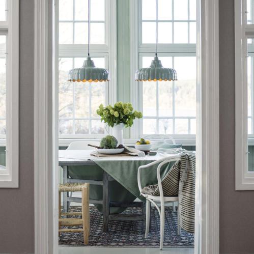 Wells taklampe - Grønn/gull 43cm - www.frokenfraken.se