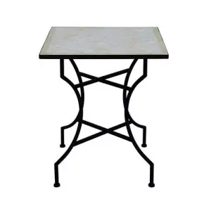 Trädgårdsbord - Off-White Mosaik - Järn - 60 x 60 x 72 cm - www.frokenfraken.se