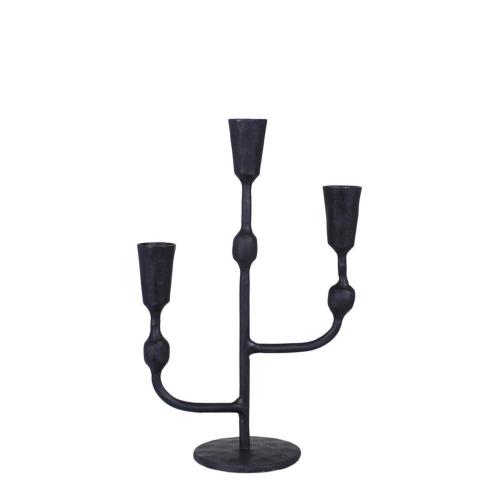 Lysstake Frank 3-armet - Svart - B18 x H27 cm - www.frokenfraken.se
