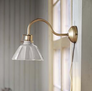 Vegglampe - Margareta - Beige/Messing - Ø18 x 33 x 17 cm - www.frokenfraken.se