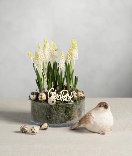 Perleblomst - Hvit - Kunstig Plante - 25 cm - www.frokenfraken.se