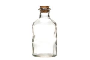 Glasflaske med kork - Vase eller Lysestake - 12 cm - www.frokenfraken.se