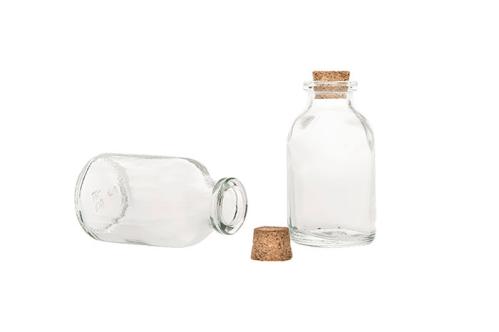Glasflaske med kork - Vase eller Lysestake - 6 cm - www.frokenfraken.se
