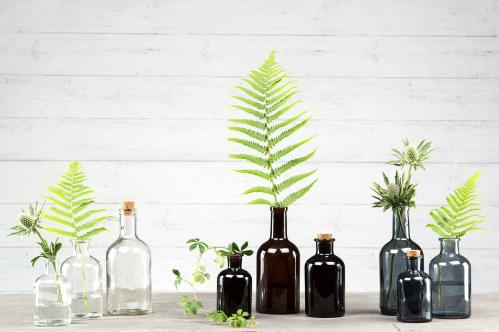 Glasflaske med kork - Vase eller Lysestake - 6 cm - www.frokenfraken.se
