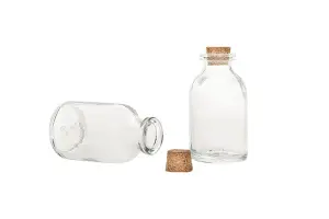 Glasflaske med kork - Vase eller Lysestake - 6 cm - www.frokenfraken.se