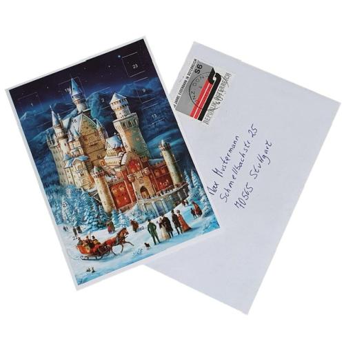 Julekort Adventskalender - Slott - www.frokenfraken.se