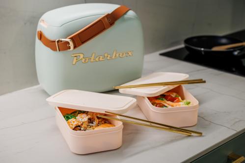 Polarbox Kylväska - 2st matbokser - Retro Gold Classic - Matcha - 6 Liter - www.frokenfraken.se