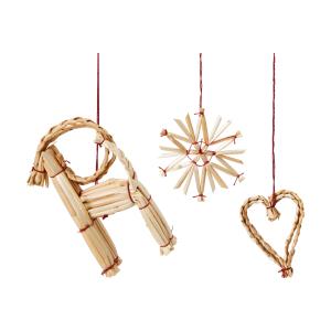 Julekuler – Halmfigurer – 10 stk – 6-10 cm - www.frokenfraken.se
