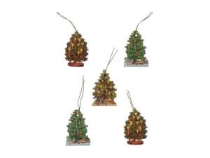 Juleetiketter – Juletre – 5 stk – 9 x 5 cm - www.frokenfraken.se