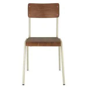 Kjøkkenstol med metallben - Gamle skolestoler - 2-pakning - www.frokenfraken.se