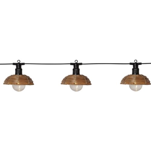 Lyslenke - Svart kunstrotting - 6 lamper - Utendørs - 3,5 m - www.frokenfraken.se