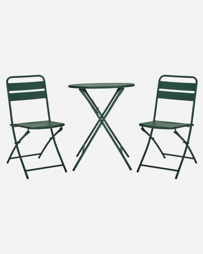 Kafèset - Helo - Mörkgrön - 2 stolar 1 bord - www.frokenfraken.se