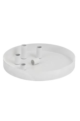 Bordlysestake – SUND – 5 lys magnet – Hvit – Ø30 cm - www.frokenfraken.se