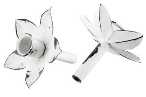 Lys holder - Hvit - Blomst å sette i flaske - Kronlys - www.frokenfraken.se