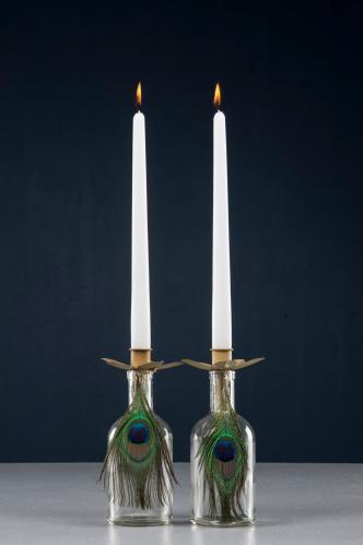 Lys holder - Messing - Blomst å sette i flaske - Kronelys - www.frokenfraken.se